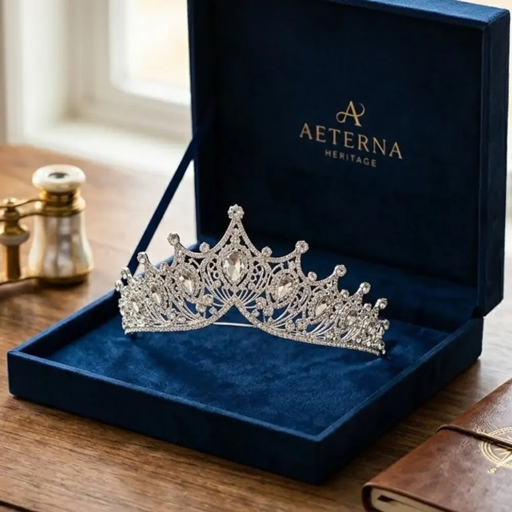 New Silver Clear Crystal Rhinestone Tiara Princess Bridal Prom Crown Headpiece